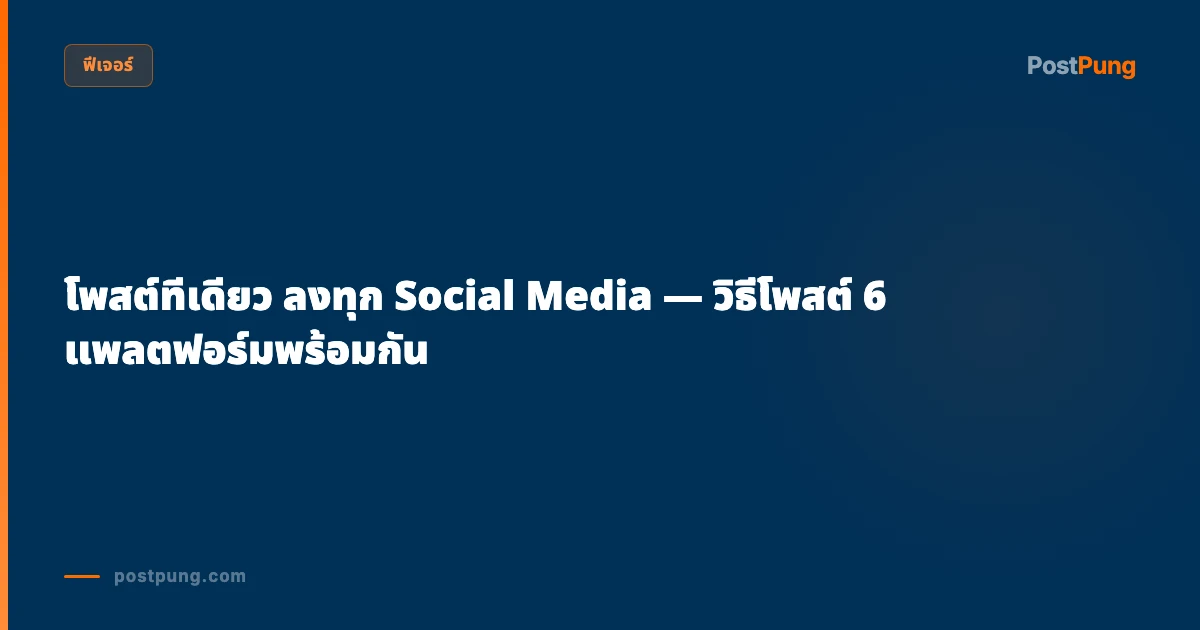 โพสต์ทีเดียว ลงทุก Social Media — วิธีโพสต์ 6 แพลตฟอร์มพร้อมกัน
