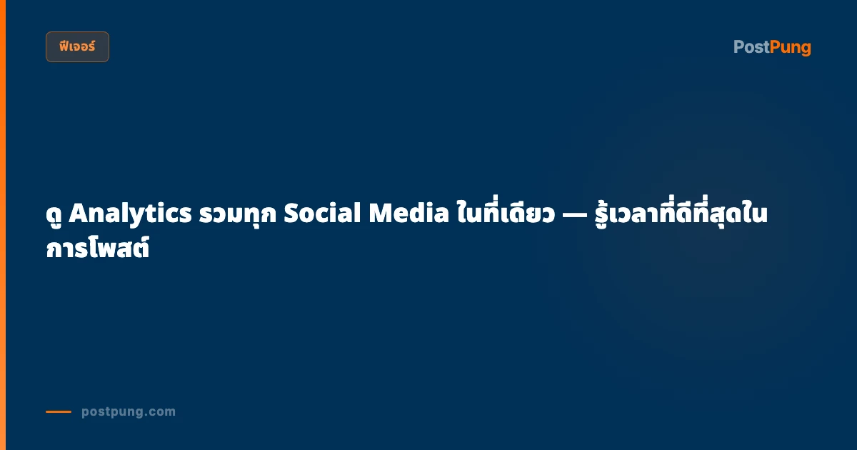 ดู Analytics รวมทุก Social Media ในที่เดียว — รู้เวลาที่ดีที่สุดในการโพสต์